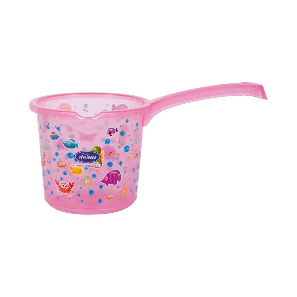 Enë Larjeje për Bebe me Dorezë – Pink Transparente me Desene