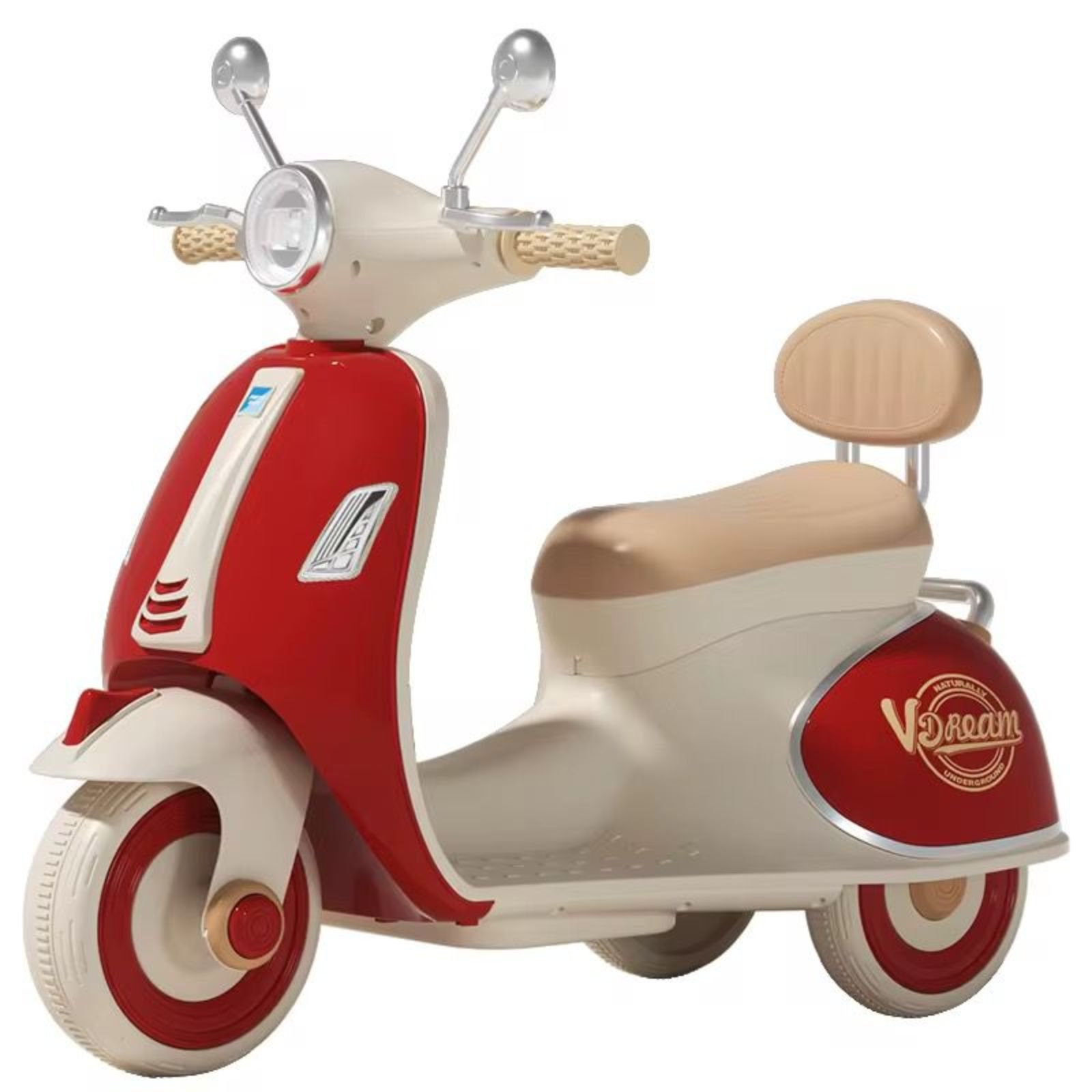 Motoçikletë Elektrike për Fëmijë – Dizajn Retro “V-Dream”, Ngjyrë e Kuqe