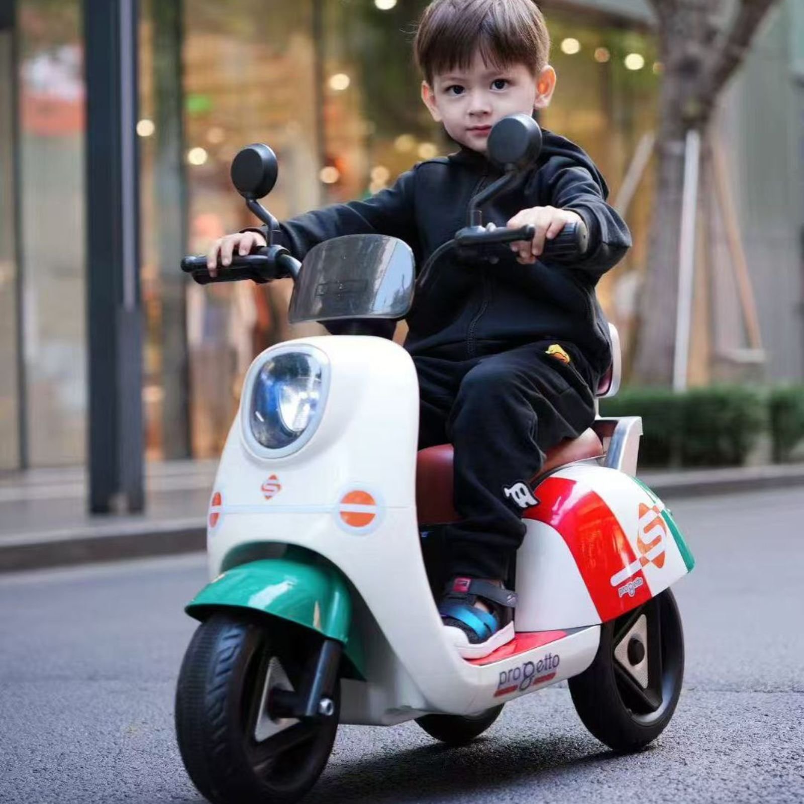 Motoçikletë Elektrike për Fëmijë – Dizajn Retro “Progetto”, Stil Italian