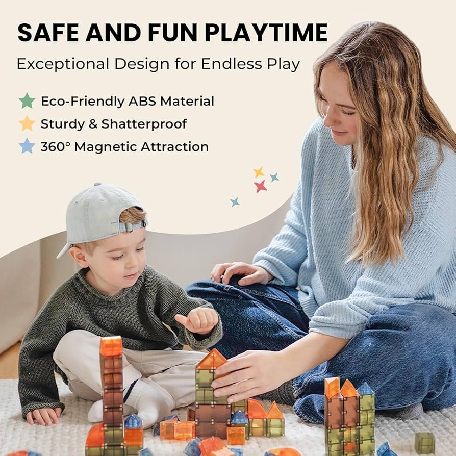 Set Ndërtimi Magnetik për Fëmijë – Magnetic Building Blocks
