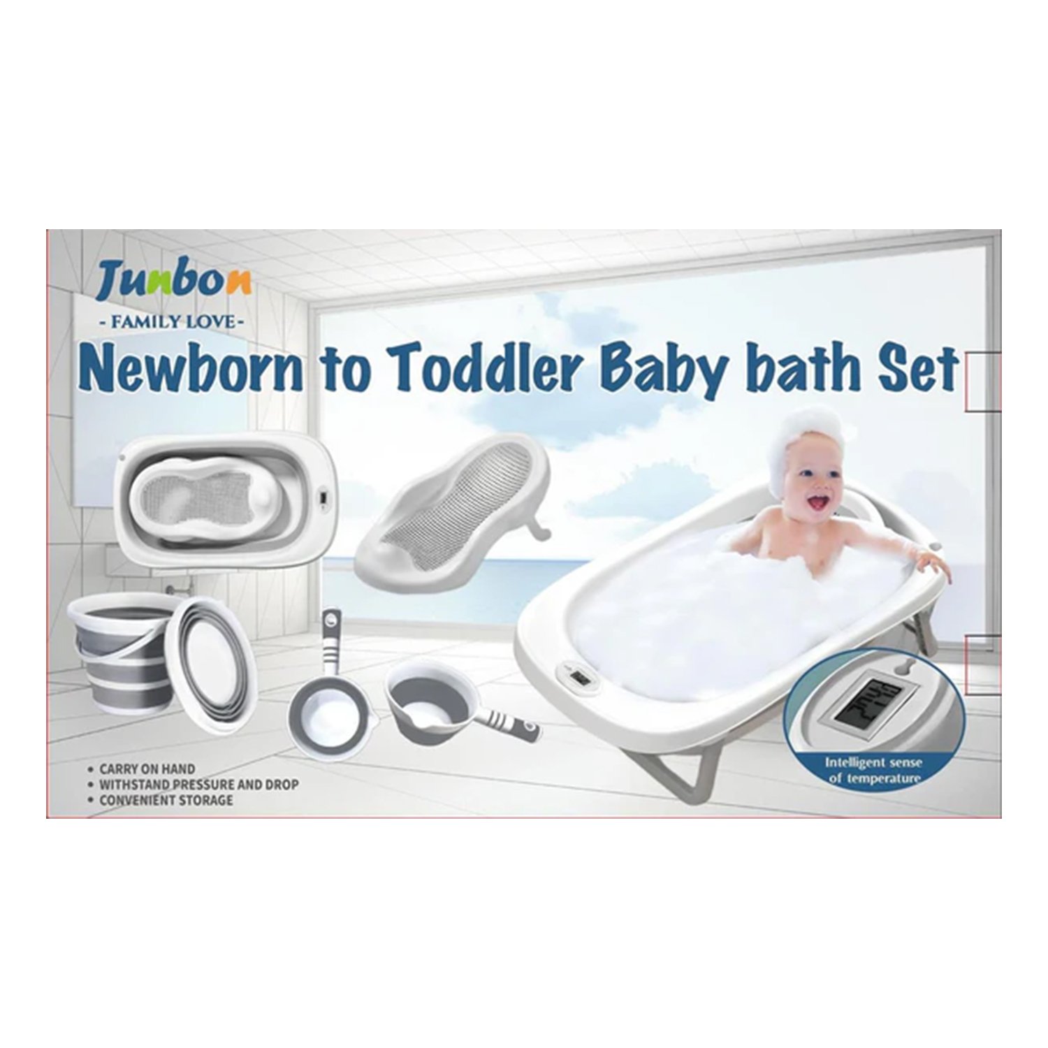 Set Vaskë për Bebe 6 në 1 me Termometër – Newborn to Toddler Bath Set