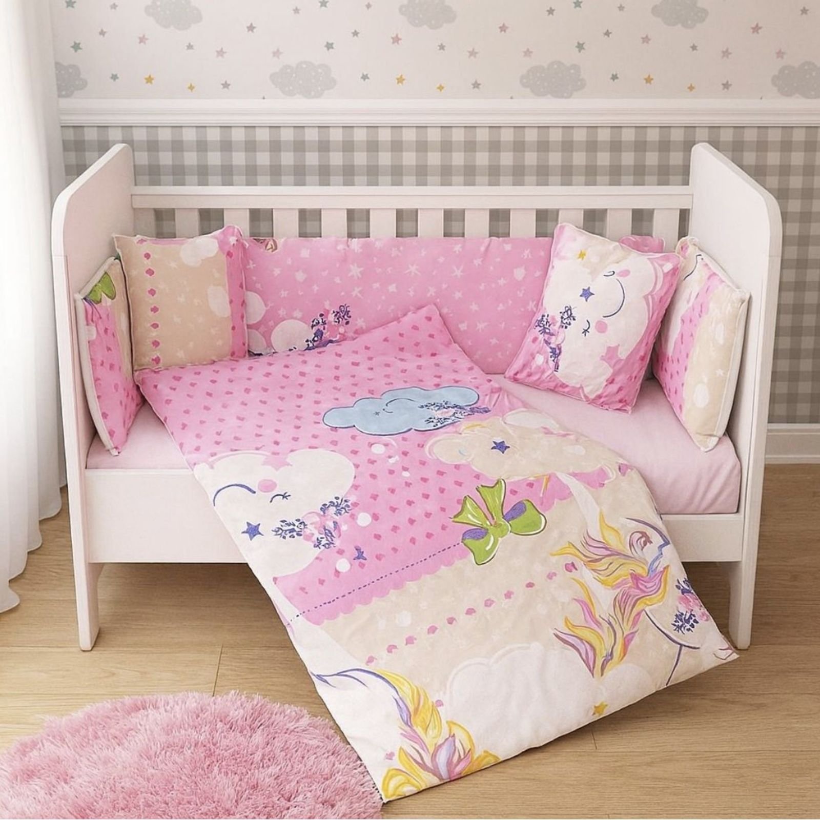 Set Mbulesash për Krevat Bebesh – 7 Pjesë