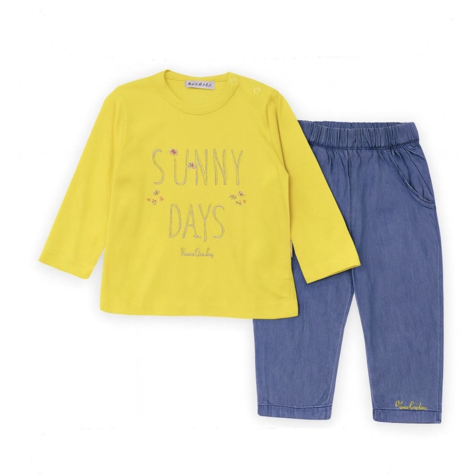 Set rrobash për bebe vajza – Bluzë + pantallona xhins pierre cardin