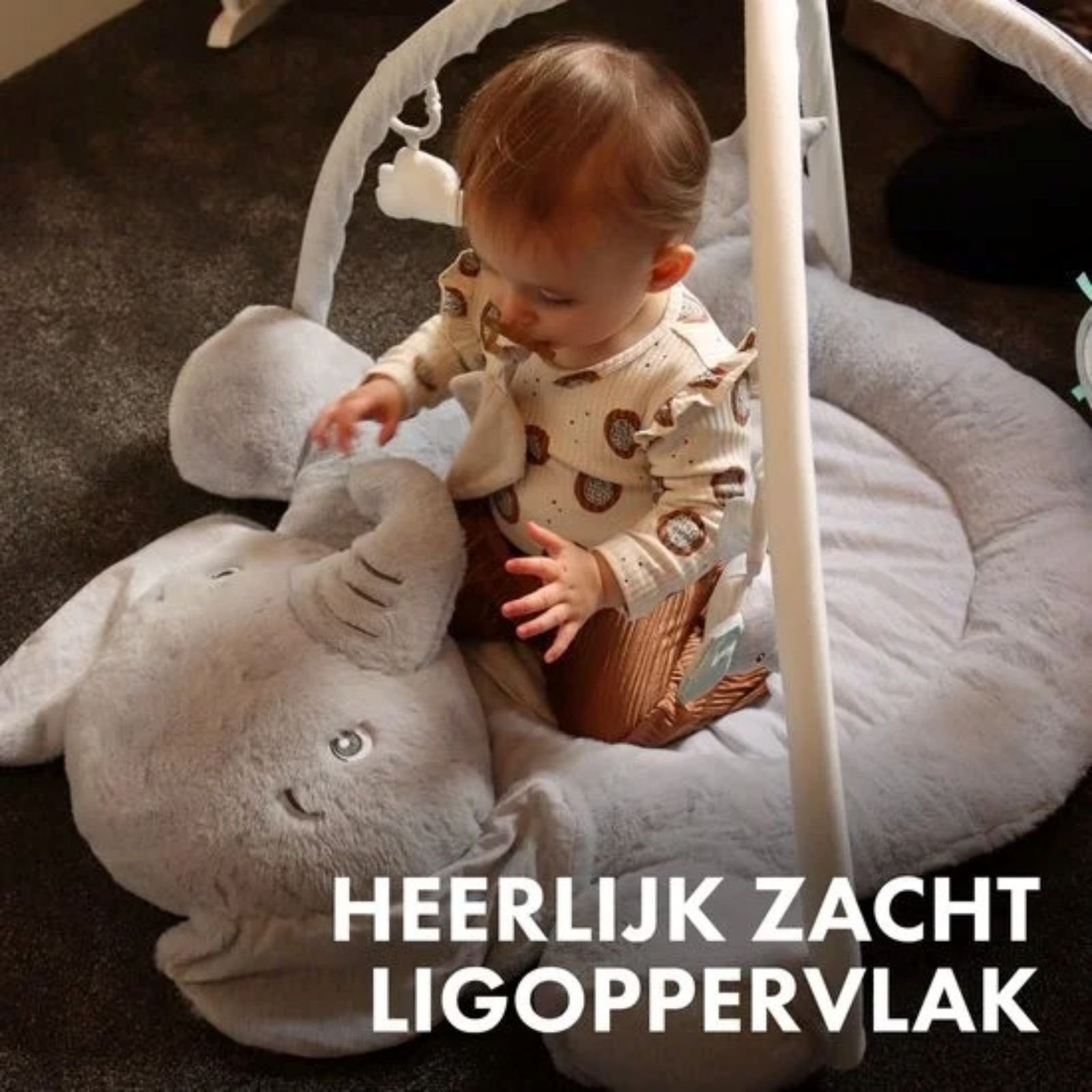 Tapet lodër për bebe me elefant dhe hark (Play Gym)