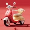 Motoçikletë Elektrike për Fëmijë – Dizajn i Ëmbël Kuqe/Krem “Mi Xuna”