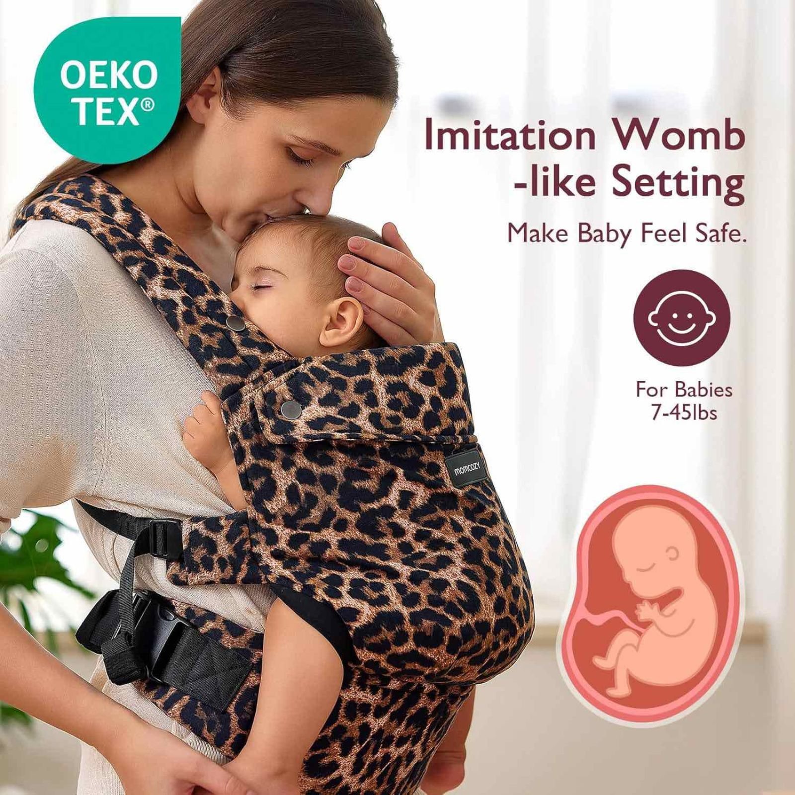 Kangur për Bebë Momcozy – Ergonomik & i Rehatshëm (7–45 lbs)