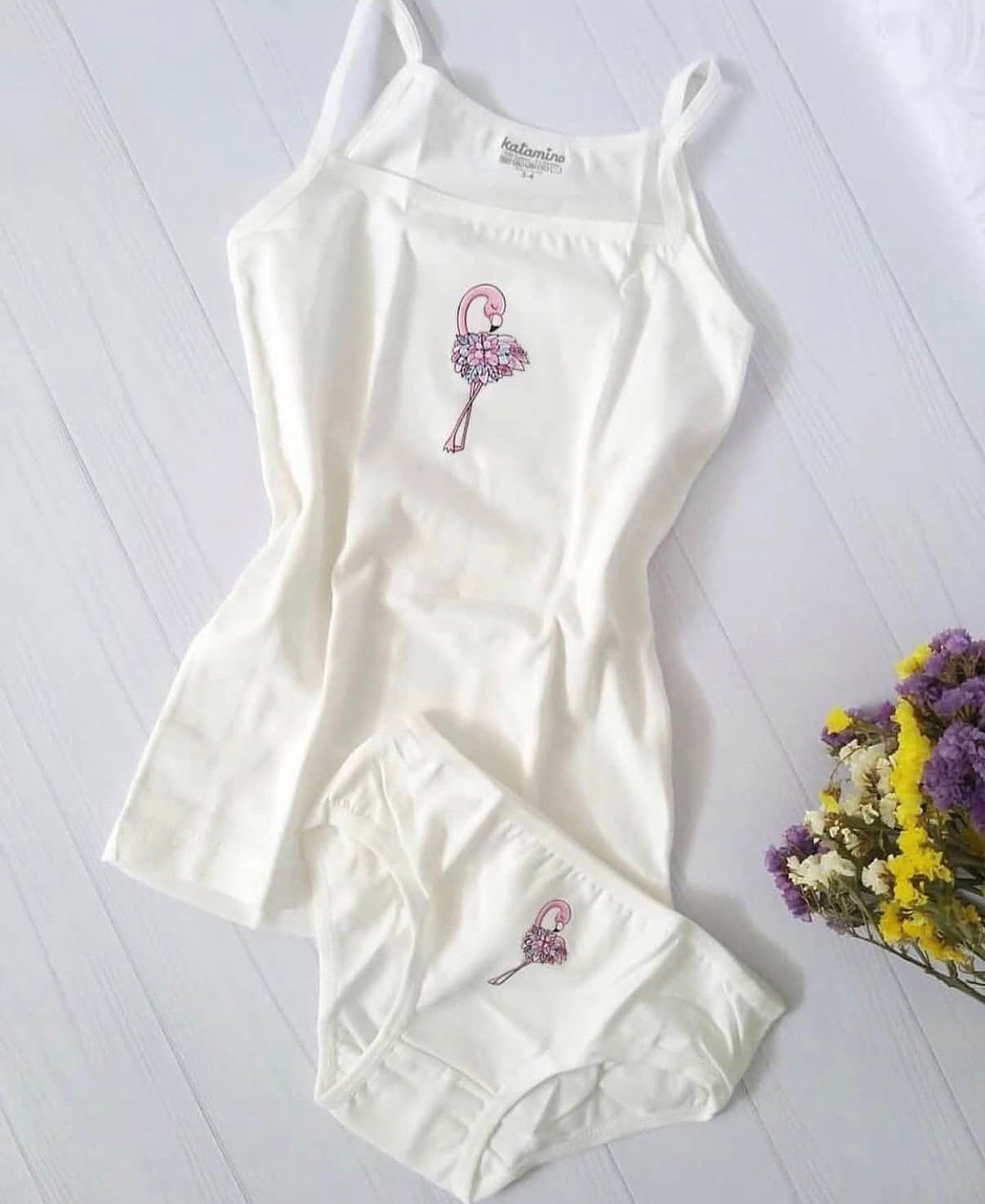 Set për vajza – Kanatiere + brekë (Flamingo) Katamino