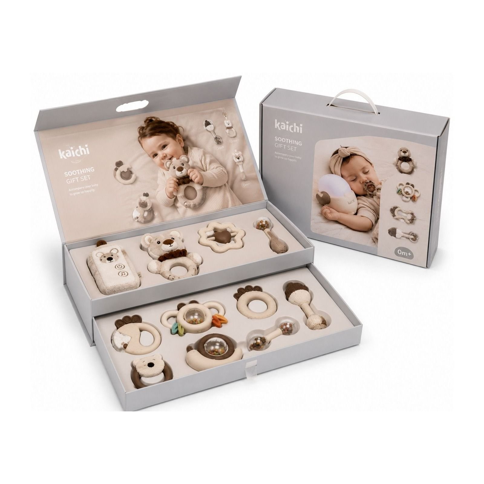 Kaichi Deluxe Soothing Gift Set – Set Premium me Lodra Sensoriale për Bebë