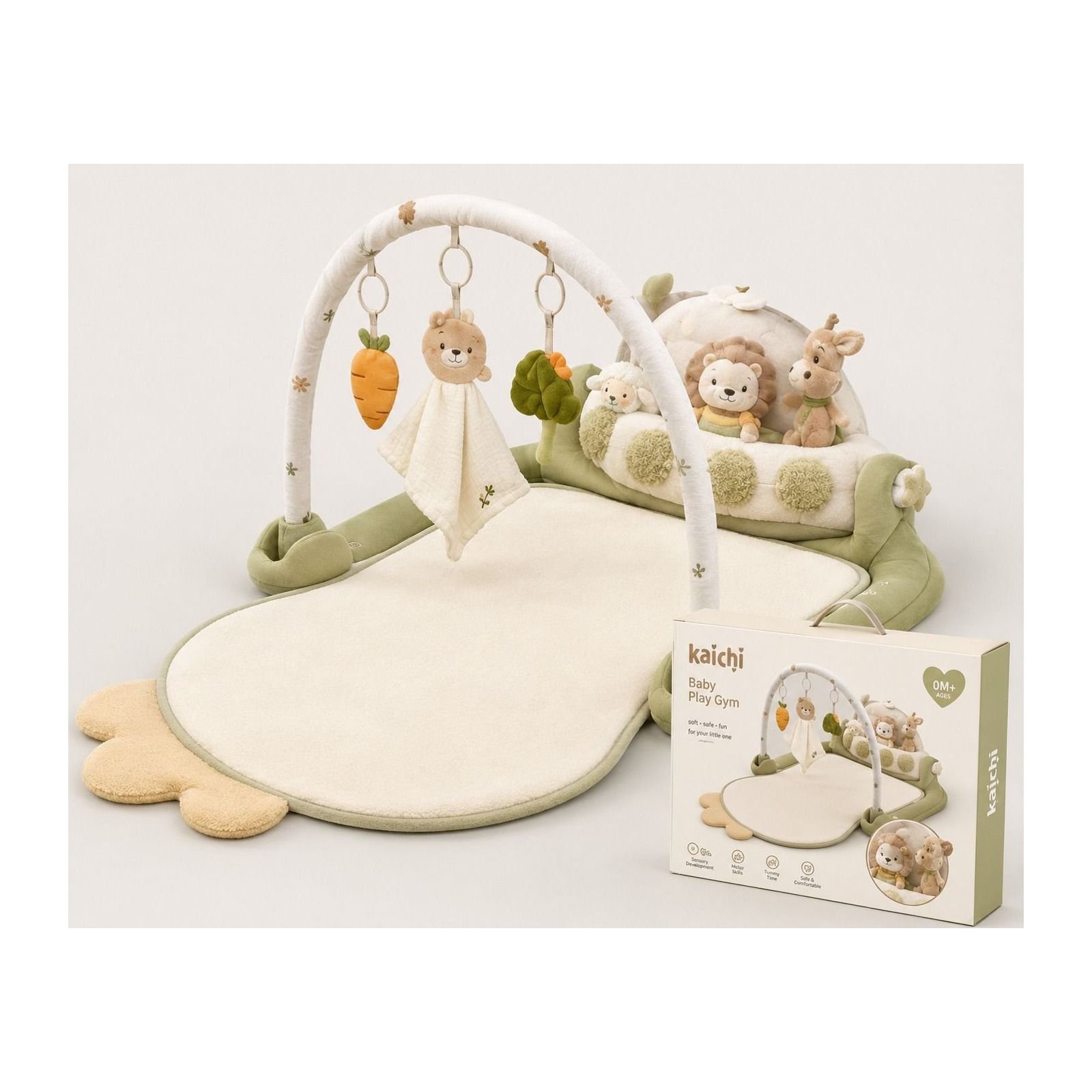 Kaichi Baby Play Gym – Activity Mat & Sensory Play Set për Bebë 0M+